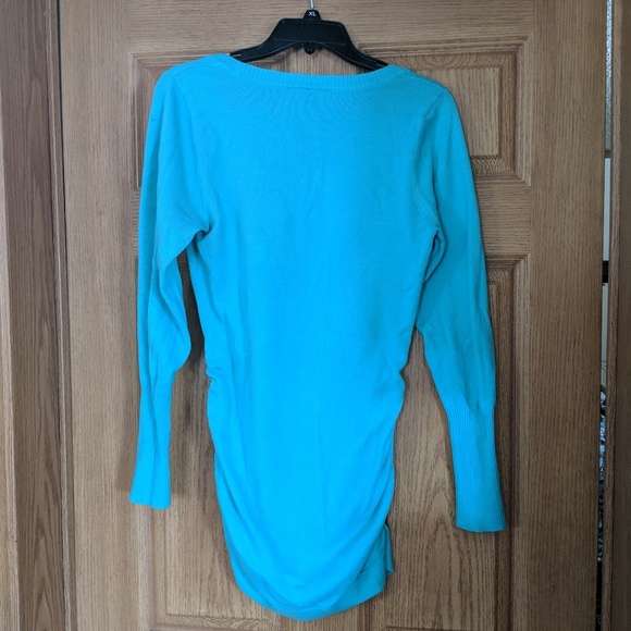 Super comfy turquiose sweater with cinched sides - Picture 2 of 3